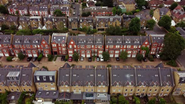 Drone View of the Quiet Streets of a Residential Area of London