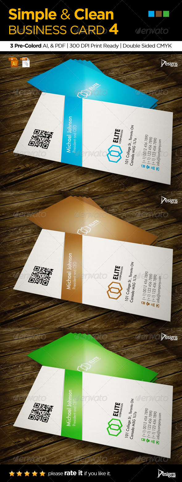 Simple and Clean Business Card 4 - Business Cards Print Templates