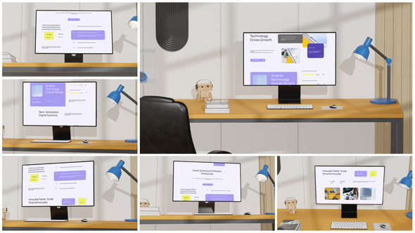 Computer Mockup Product Promo template preview