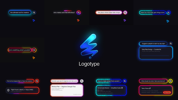 AI Dark Search Bar Elements template preview