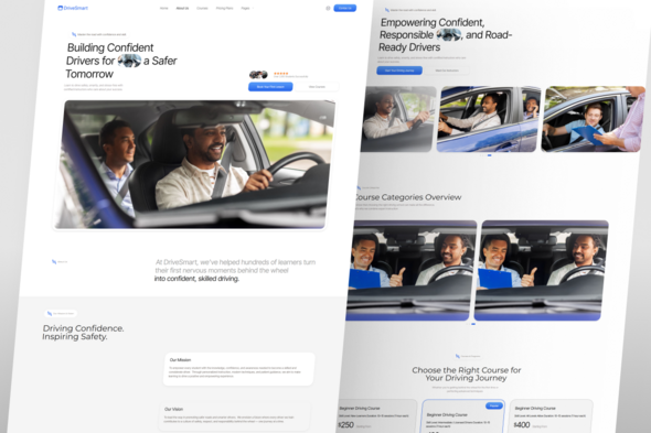 DriveSmart - Driving School Website Elementor Template Kit