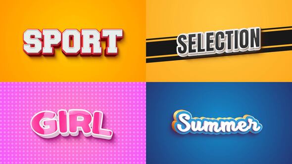 Text Effect - 3D Style 08 Titles template preview