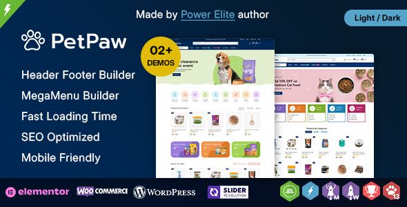 PetPaw – Pet Shop and Animal Care and Pet Food WordPress Theme
