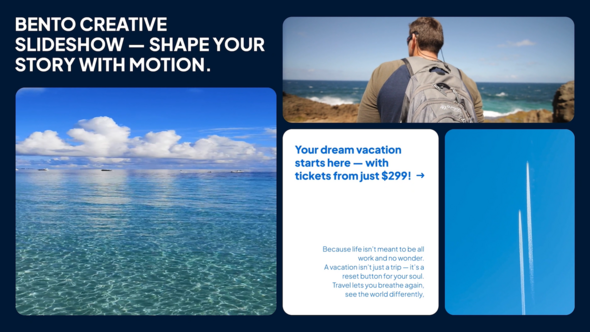 Bento Creative Slideshow Video Displays template preview