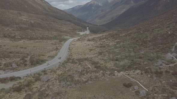 Arthurs Pass road in New Zealand