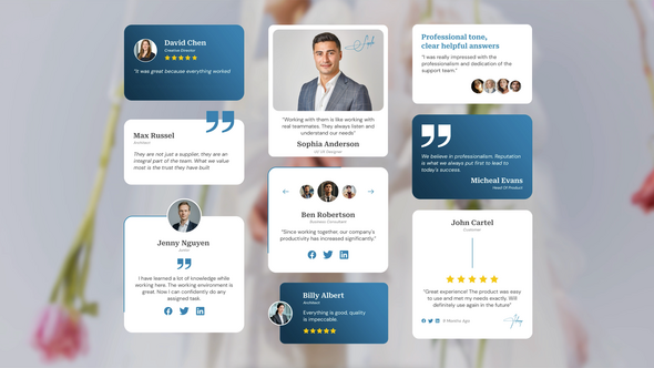 Testimonials, Reviews & Quotes - After Effects Template Elements template preview