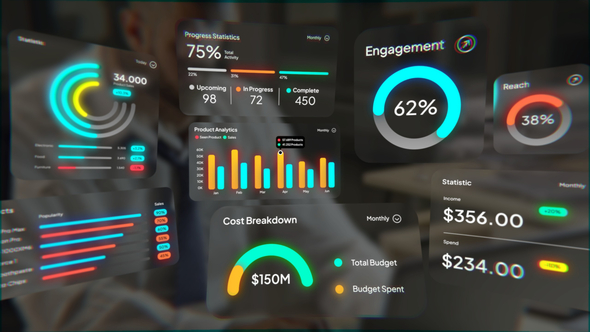 Analytic Glass Infographic Elements template preview