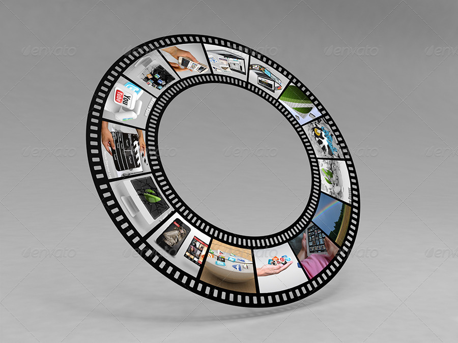 3D Film Strip Mockups 3 by themedia GraphicRiver