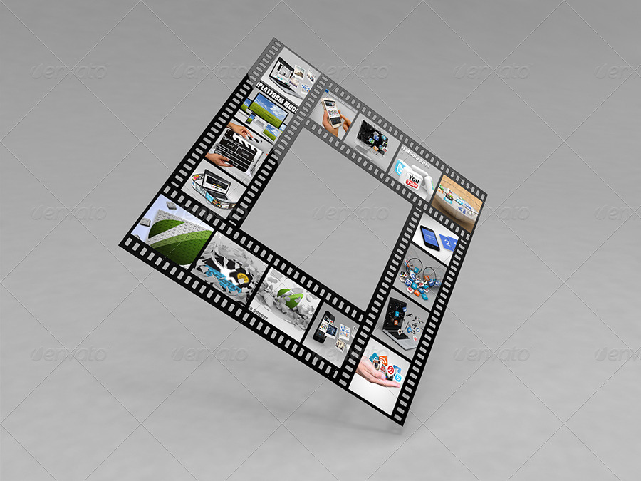3D Film Strip Mockups 3, Graphics GraphicRiver