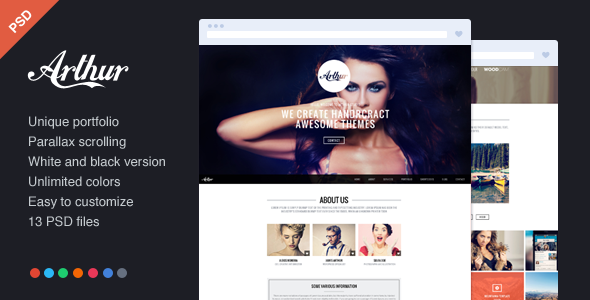 Arthur - PSD parallax portfolio - Creative PSD Templates