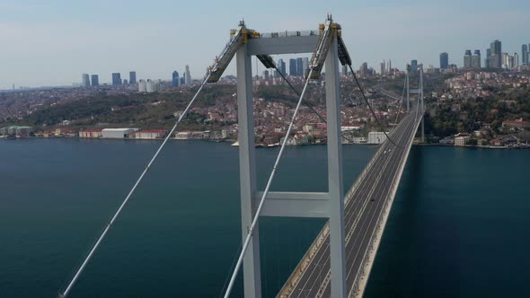 Istanbul Bosphorus Bridge Quarantine Aerial View 6