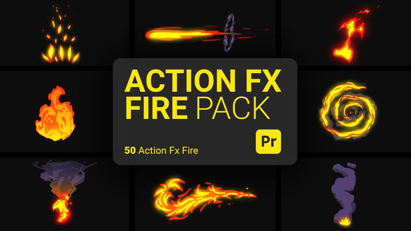 Cartoon Fire Fx Elements Pack Premiere Pro Template