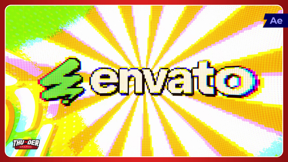 Color Pop Glitch Logo Reveal Logo Stings template preview