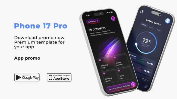 Phone 17 Pro Max Mockup | App promo Product Promo template preview