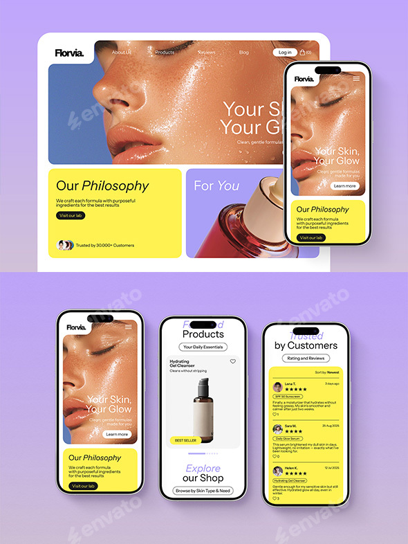 Skincare Figma Landing Page Templates