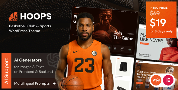 Hoops – Basketball Club & Sports WordPress Theme
