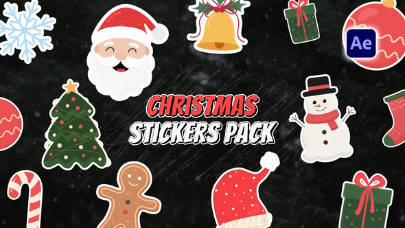 Christmas Stickers Pack Elements template preview