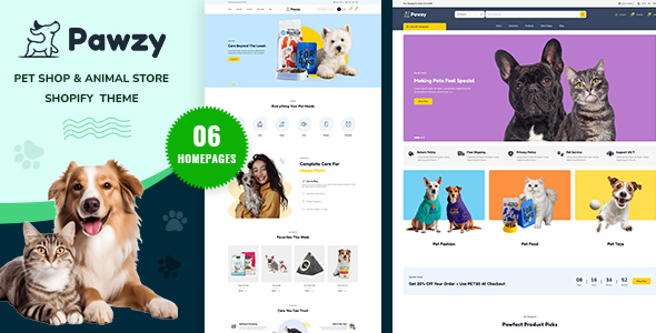 Pawzy – Pets & Animals Store Shopify Theme