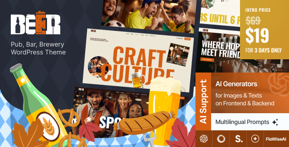 Beer – Pub, Bar, Brewery WordPress Theme