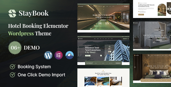 StayBook – Hotel Booking And Resort Reservation WordPress Theme