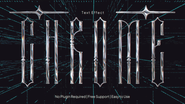 Chrome Text Effect Titles template preview