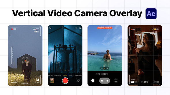 Vertical Camera Recording Screens Elements template preview