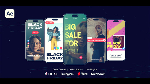 Black Friday - Instagram Stories & Reels Openers template preview
