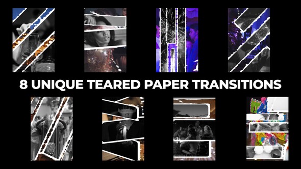 Paper Tear Transitions Elements template preview