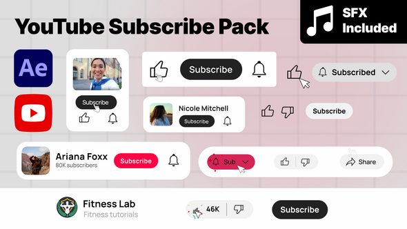 YouTube Subscribe Elements template preview