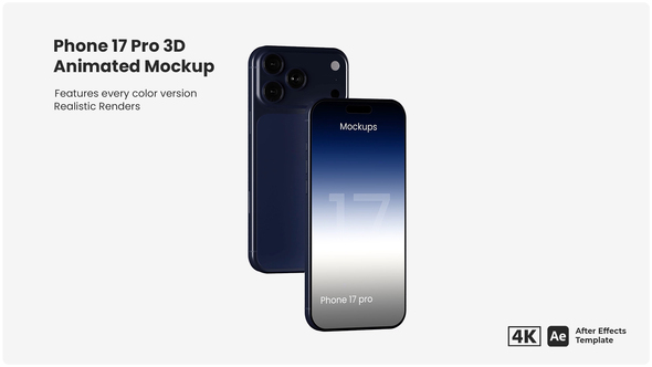 Phone 17 Pro 3D Animated Mockup Product Promo template preview