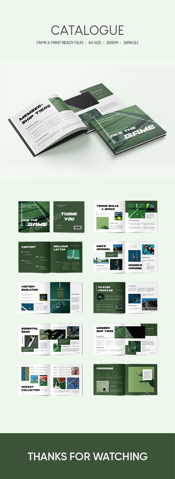 Tennis Sport Catalogue Brochure