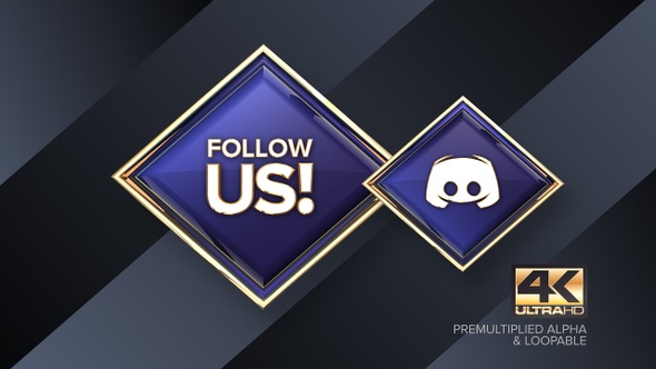 Discord Follow Us! Rotating Sign 4K Looping Design Element alt