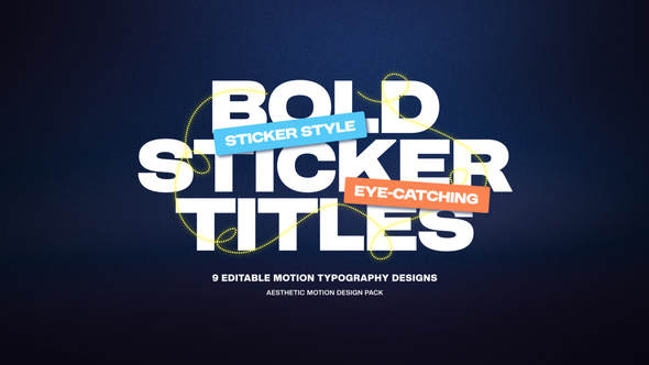 Bold Sticker Typography Titles Titles template preview