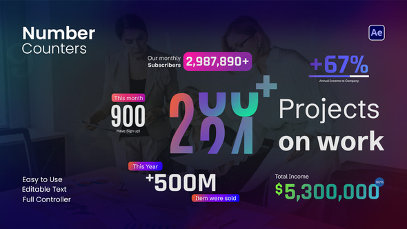 Number Counter Titles template preview