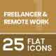25 Freelancer & Remote Work Flat Multicolor Icons 