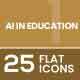 25 AI in Education Flat Multicolor Icons 