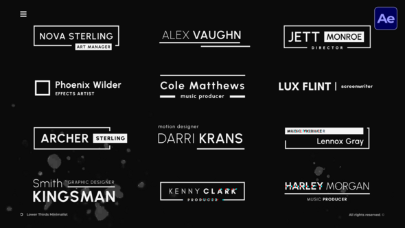 Lower Thirds Minimalist  AE Titles template preview