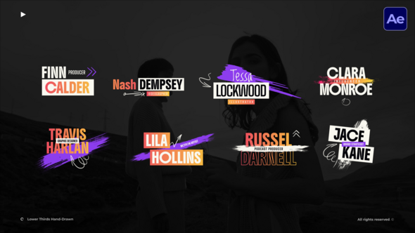 Lower Thirds Scribble  AE Titles template preview