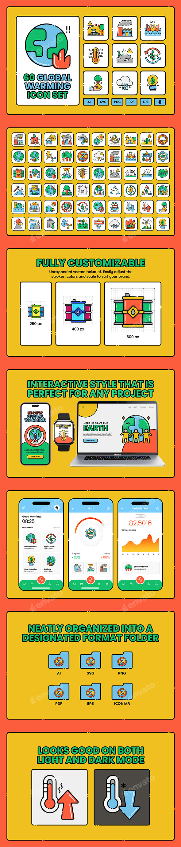 60 Climate Crisis Icons | Aesthetic Series