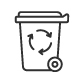 Waste Recycling Line Icon Set 