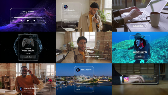 Liquid Glass UI Pack Video Displays template preview