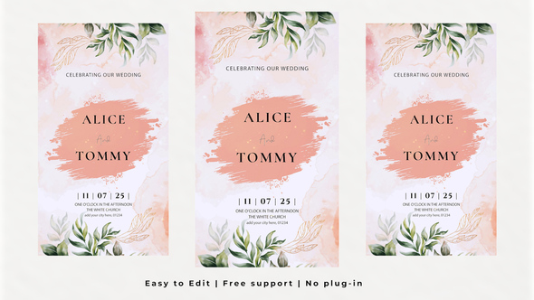 Vertical Wedding Intro Video Displays template preview