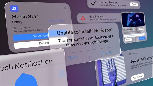 Notification UI 1 Elements template preview