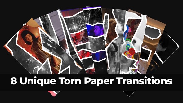 Paper Tear Transitions. Vertical Format. Elements template preview