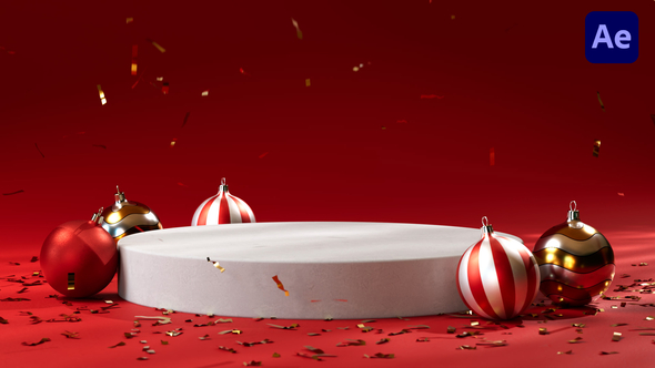 Christmas Confetti Product Podium | After Effects Template Product Promo template preview