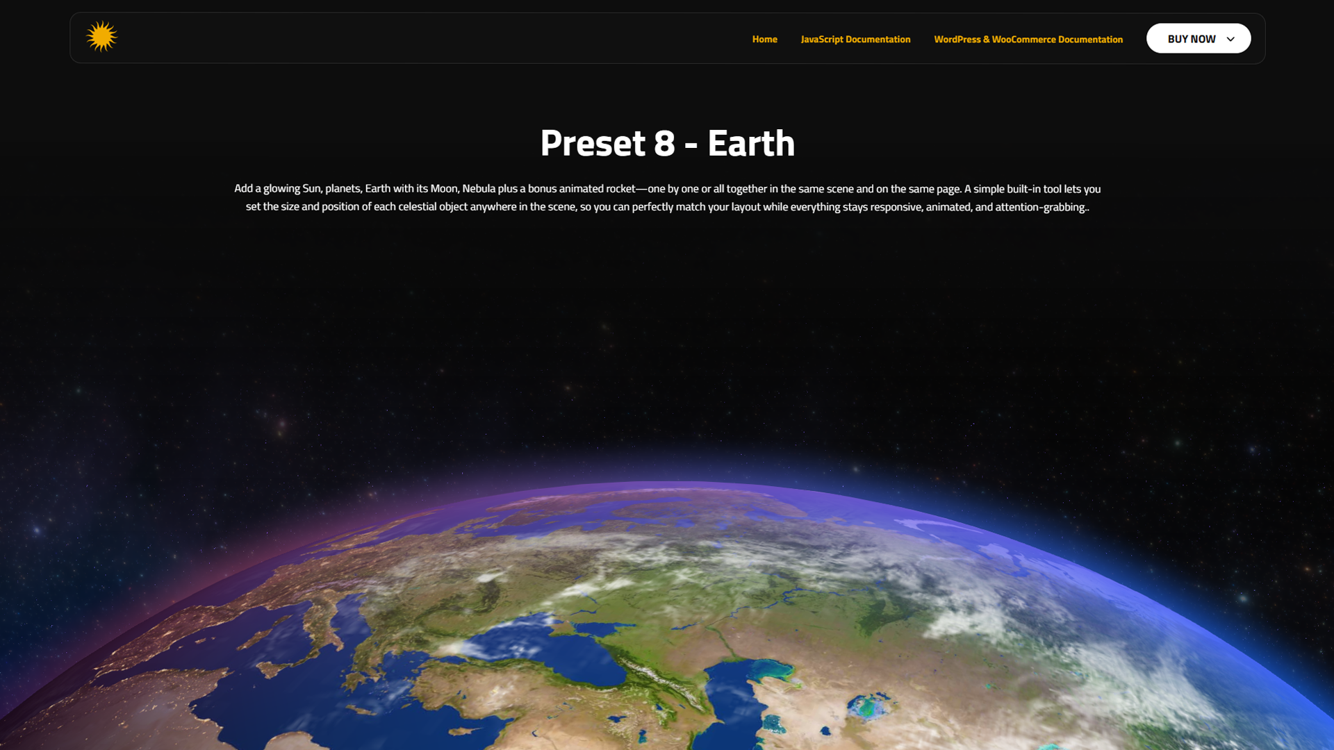 Planet Pop - Embed Realistic Sun & Planets on Any Page by FWDesign