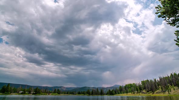 Timelapse of dark clouds moving through the Utah wilderness alt