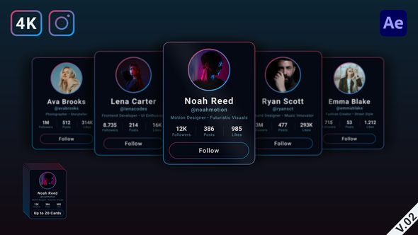 Profile Cards Carousel Openers template preview