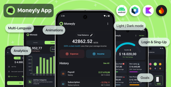 Moneyly — Android Finance Tracker & Budget App (Jetpack Compose, Room, Firebase)