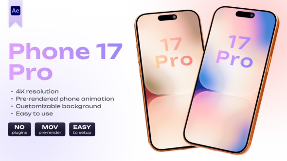Phone 17 Pro Orange Mockup Product Promo template preview